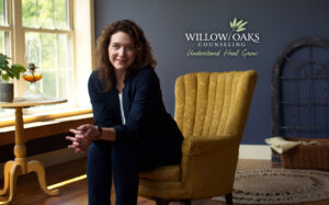 Willow Oaks Counseling therapist seated in a cozy space.