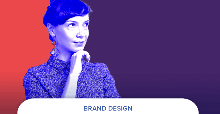 woman thinking about brand design