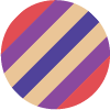 Multi colored lines in a circle representing your brand story.